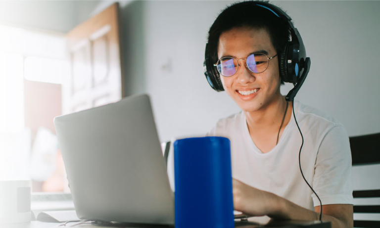 Man using laptop