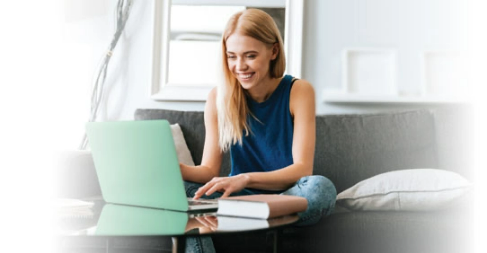 Woman working on Laptop